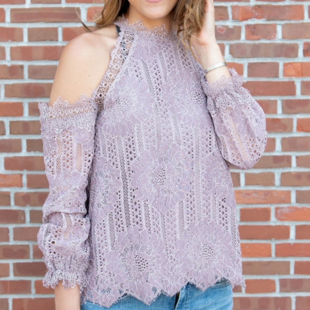 Lace Cold Shoulder Top